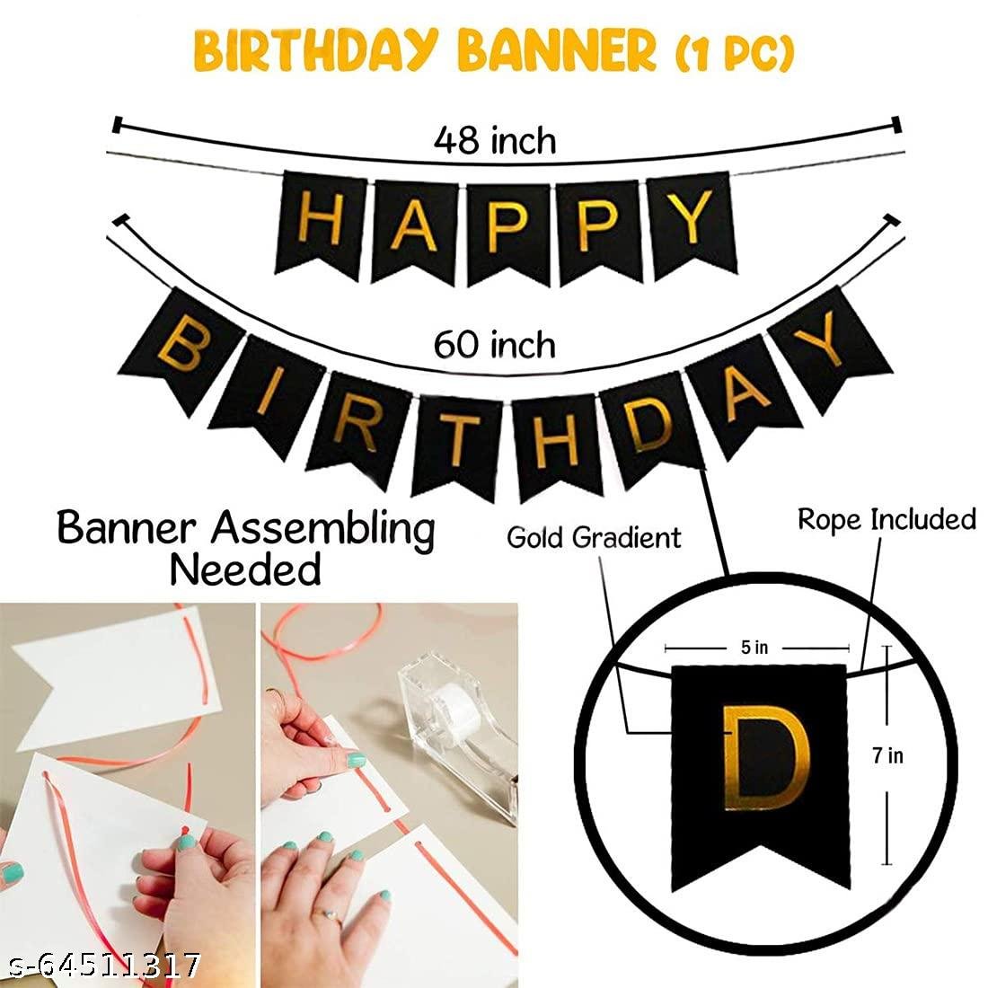 Happy Birthday Balloons Decoration Kit Of 45 For Husband Boys Kids Balloons Decorations Items Combo With Letters Banner, Latex Metallic Balloons, Foil Curtains. - Image 2