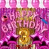 Pink Third/3rd Happy Birthday Combo/Kit Pack Material For Party Decorations (Pack Of 73)