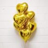 Gold Heart Shape Foil Balloon 18" Inch (5 Pcs Set) For Engagement, Wedding And Valentines Day Or Birthday Party Celebration Decoration Supplies For Your Loved Ones