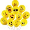 Balloon Printed Face Expression Latex Rubber Balloon 25 Pcs Yellow Emoji Balloon Birthday Decoration Balloon(Yellow) (Pack Of 200)