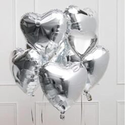 Silver Foil Heart (10 Pcs )10 Inch Balloons Aluminum Foil Decorations For Wedding/Engagement Party/Celebration/Holiday/Show/Party Activities (Silver