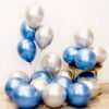 ?Metallic Shining Latex Balloons Silver & Blue Color For Birthday, Anniversary And All Party Decoration & Celebrations (Pack Of 50 Pieces)