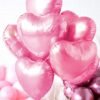 ?10 Pcs Pink 18 Inch Heart Shape Foil Balloons With Shiny Surface For Birthdays/Anniversary/Engagement/Baby Shower/Bachelorette Party Decorations (Satin Roll & Straw Included)
