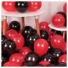 Metallic Shining Latex Balloons Red & Black Color For Birthday, Anniversary And All Party Decoration & Celebrations (Pack Of 50 Pieces)
