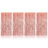 3 Ft X 6 Ft 10 Inches Rose Gold Metallic Tinsel Foil Fringe Curtains For Birthday Wedding Engagement Bridal Shower Baby Shower Bachelorette Holiday Celebration Party Decorations (Set Of 4)