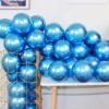 Chrome Blue Balloons 100 Pcs 12 Inch Helium Shiny Thicken Latex Balloons Party Decoration