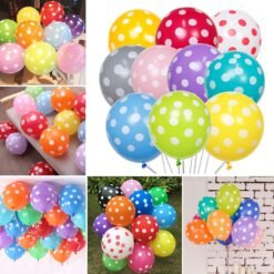 Polka Dot Balloons 12 Inches 100Pcs Assorted Candy Colored Party Balloons For Wedding Graduation Birthday Christmas Baby Shower Party Decoration - Multicolor