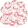 ?(Pack Of 10) Transparent Balloons Bouquet Combo With Pre Filled Red Confetti & Ribbons For Anniversary, Birthday, Baby Shower, Valentine Day Party Decorations Balloon Bunch For Decoration