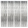 3.0 Ft X 6.0 Ft Metallic Tinsel Foil Fringe Curtains For Party Photo Backdrop Wedding Birthday Decor (4 Pack, Silver)