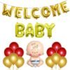  Foil, Baby Boy Foil Balloons, Red, Golden Metallic Balloons Decoration Set for Baby Shower/Mom To Be/Baby Birthday - Pack of 33