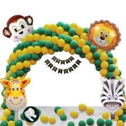 Jungle Safari Theme Birthday Decoration Items for Kids Boy Girl/Balloon Decoration for Birthday/Party Supplies(Set of 70pcs)