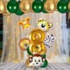 Jungle Safari Theme 8th Birthday Decoration / Wild Animal Foil Balloon, Dark Green Balloons, Gold Metallic Helium Balloons, No.8 Foil/ Party Supplies/ Zoo Decor For Kids(Pack of 18pcs)