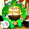 Jungle Theme Birthday Decoration Birthday Decoration for Girl and Boy 60 Items Kit Combo 5 Pcs Animal foil Balloons Arc Glue Tape (Jungle _Parent)