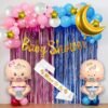  Baby Shower Decoration Combo With Mom To Be Sash (62Pcs Baby Shower Combo)(Metal)