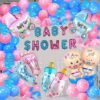  Baby Shower Combo Decorations Set-50Pcs Baby Shower Balloon, Latex, glue dot, Baby with for Maternity, Pregnancy Photoshoot Material Items Supplies