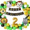  Birthday Party Decorations 2 Year Birthday Decoration for boys and girls 78 Items Kit Combo 5 Animal foil Balloons