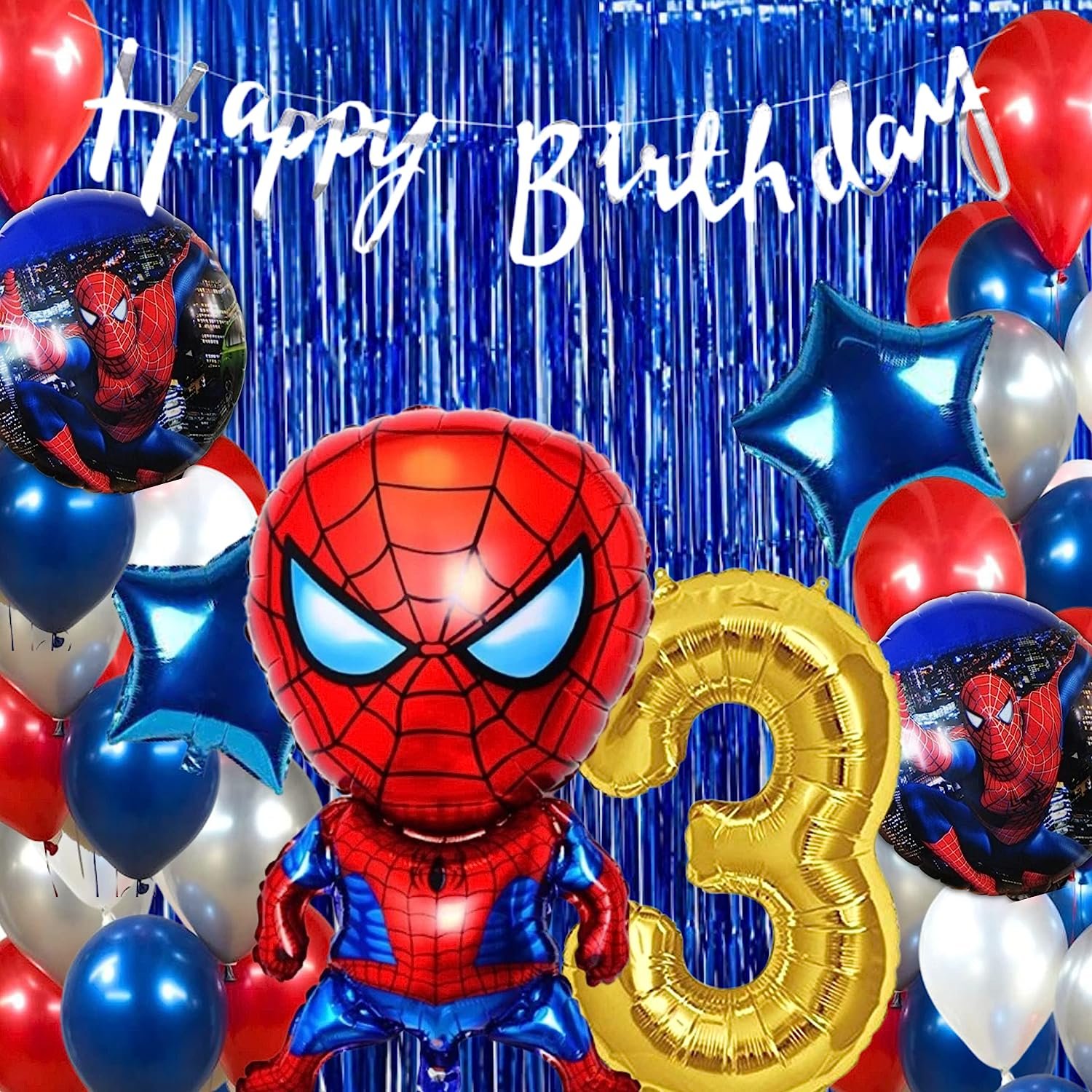 68Pcs Spider Superhero Theme Birthday Decoration for Boys, Spider
