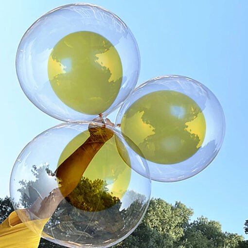 Transparent Bobo Balloons Combo for Birthday/Wedding,/Anniversary/Indoor Outdoor/yellow latex Balloon Decoration,Family Reunion/Party Supplies Items (Pack of 21pcs) - Image 6