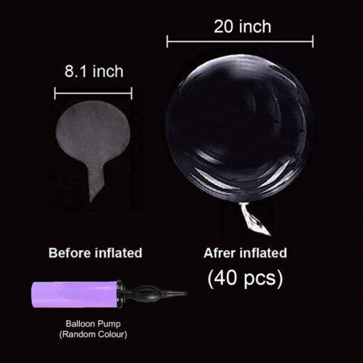 Transparent Bobo balloon With Pump Balloons for Birthday/Wedding,/ Anniversary, Indoor Outdoor/Decoration,Family Reunion/Party Props (Pack of 41) - Image 2