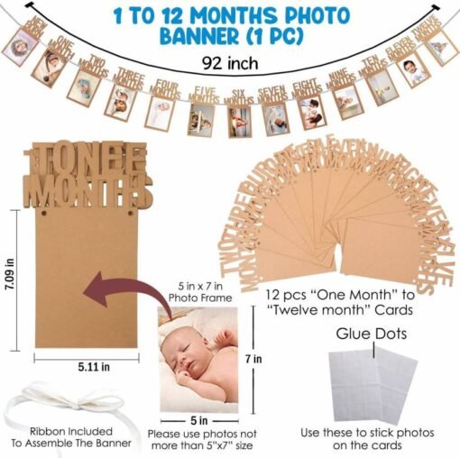 1st Birthday Decorations Kit For Baby Boy - Kids Birthday Decoration, Pack Of 60  (Set of 60) - Image 3