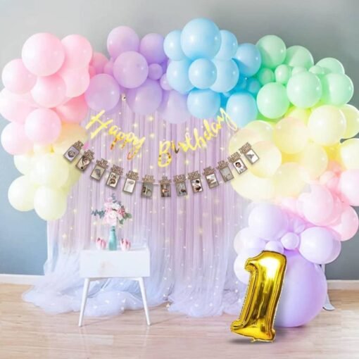 1st Birthday Decorations Kit For Baby Boy - Kids Birthday Decoration, Pack Of 60  (Set of 60)