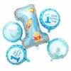 Birthday Boy Polka Foil Balloons Blue - Pack of 5