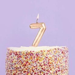 Numerical Cake Topper Candle Number 7 - Golden