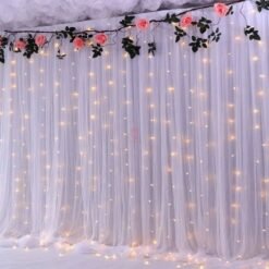 White Decoration Net with Led Fairy Lights for Birthday Party Celebration Cabana Tent Decoration for Your Loved One
