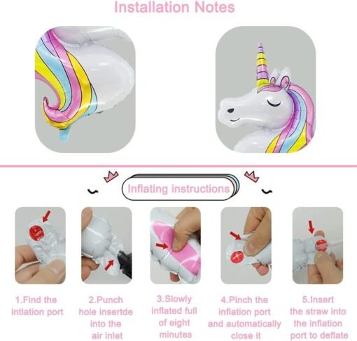 Unicorn Theme 2nd Birthday Decorations Kit for Kids, Girls Birthday Parties Decorations Set of 7 Pcs Unicorn Happy Birthday Decorations for 2 Year Girls - Image 3
