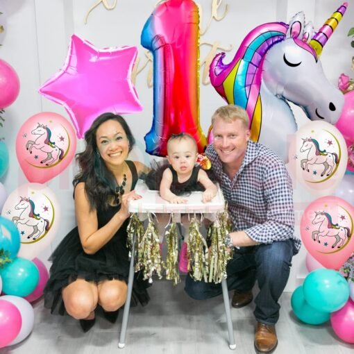 Unicorn Theme 1st Birthday Decorations Kit Set of 7 Pcs Unicorn First Birthday Decorations for Girls, 1 Year Birthday Decoration Items - Image 5