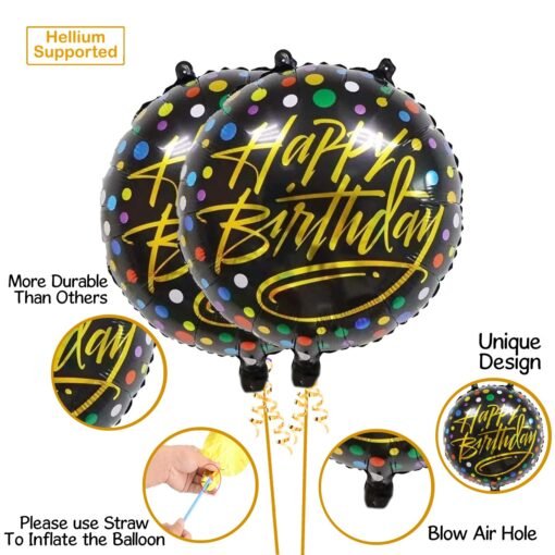 Happy Birthday Foil Balloon Party Decoration Combo For Adult, Friends, Husband, Boy friend, Wife (Multicolour) - 7 Pcs - Image 3