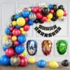Happy birthday Avengers theme party decoration items kit for boys | Hulk , Captain America , IronMan foil balloons | Multicoloured confetti balloons - 71 items