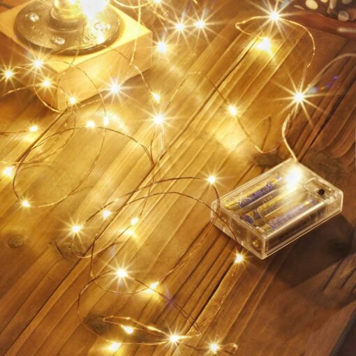  String Light Battery Powered Decorative Copper Wire LED Warm White Fairy Light for Outdoor/Indoor Wedding Christmas Festive Decoration (5 Meter)
