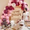 Diy Burgundy Pink Balloons Birthday Decoration Items Kit Combo For Girls With Rose Gold Confetti Birthday Balloons|Baby Shower|Anniversary|Theme Party Decoration Kit For Girls-45 Pcs