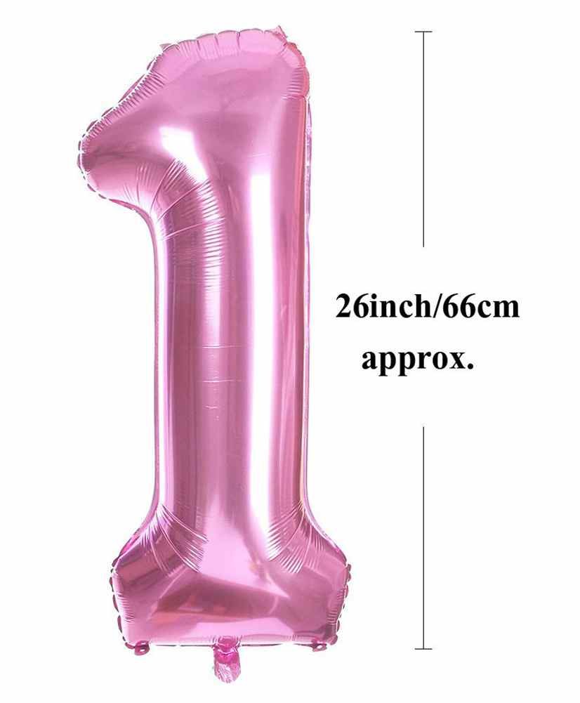 Girl 1st Birthday Themed Balloons Pink - Pack of 5 - Image 4