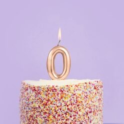 Numerical Cake Topper Candle Number 0 - Golden