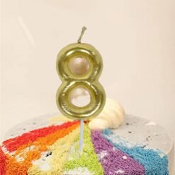 Numerical Cake Topper Candle Number 8 - Golden
