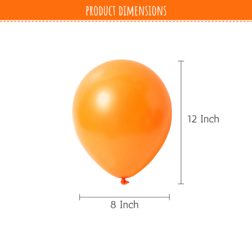 Orange metallic balloons for Party decoration-100 pcs Orange  Pack of -100 - Image 4