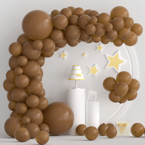 Brown Vibrant party balloons for decoration Brown  Pack of -100 - Image 5