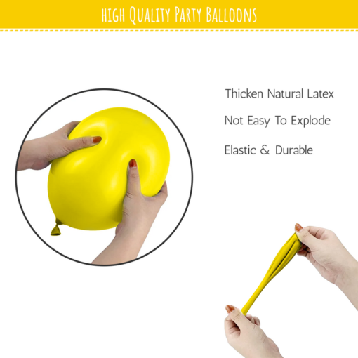 Yellow Metallic balloons for Party decoration-100pcs Yellow Pack of -100 - Image 5