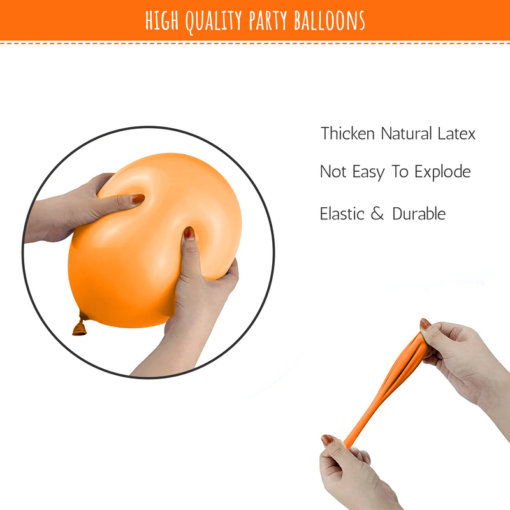 Orange metallic balloons for Party decoration-100 pcs Orange  Pack of -100 - Image 5