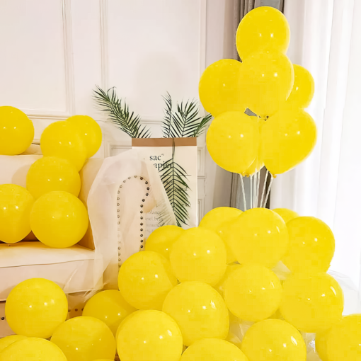 Yellow Metallic balloons for Party decoration-100pcs Yellow Pack of -100