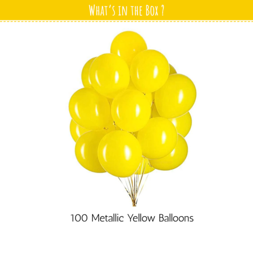 Yellow Metallic balloons for Party decoration-100pcs Yellow Pack of -100 - Image 2