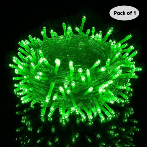 Green Led Serial Lights for Decoration - String Lights for Home Decoration,Fairy Lights | Christmas, Diwali Decoration Lights for Balcony | Copper Wire Pixel Light (10 Meter | Pack of 1)
