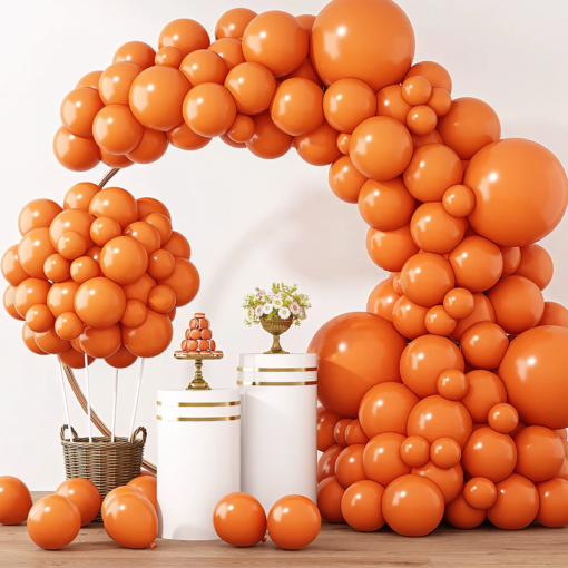 Orange metallic balloons for Party decoration-100 pcs Orange  Pack of -100 - Image 6