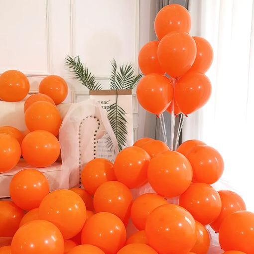 Orange metallic balloons for Party decoration-100 pcs Orange  Pack of -100 - Image 3