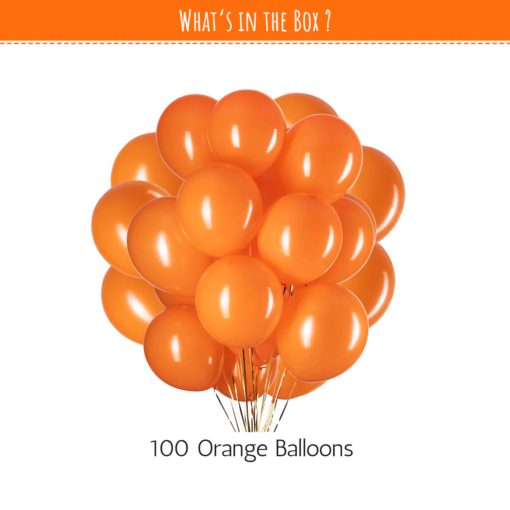 Orange metallic balloons for Party decoration-100 pcs Orange  Pack of -100 - Image 2