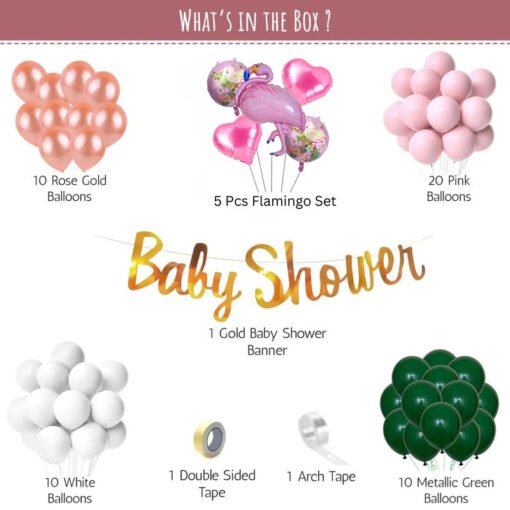 Baby Shower Balloon Decoration Kit for Mom To Be Multicolor  Pack of -57 - Image 2
