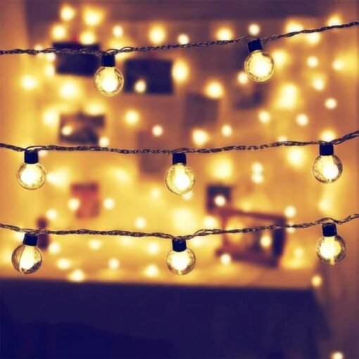 Double Galss LED String Lights - 12 Feet Fairy Lights with 14 LED Bulb – Waterproof Fairy Double Glass LED Serial Lights - LED Lights for Home Decoration, Diwali & Christmas –(Warm White) - Image 3