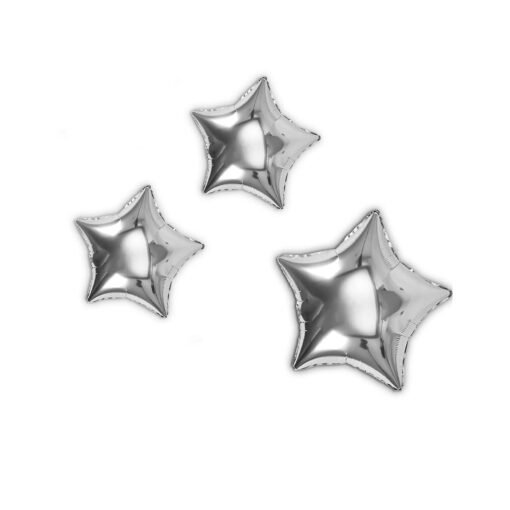 21st Birthday decoration set for him  her | Star & Bottle foil balloons Silver , Black & white  Pack of -71 - Image 4